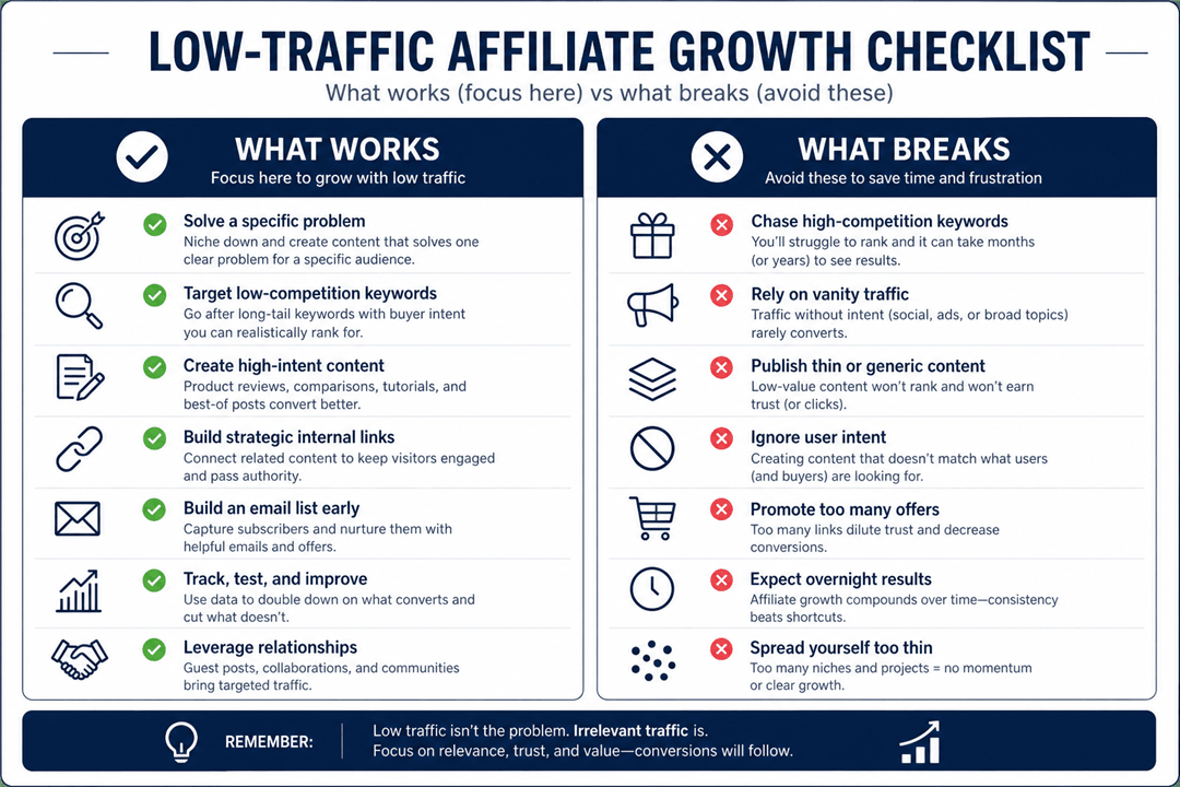 Why Some Affiliate Sites Grow Without Massive Traffic in 2026