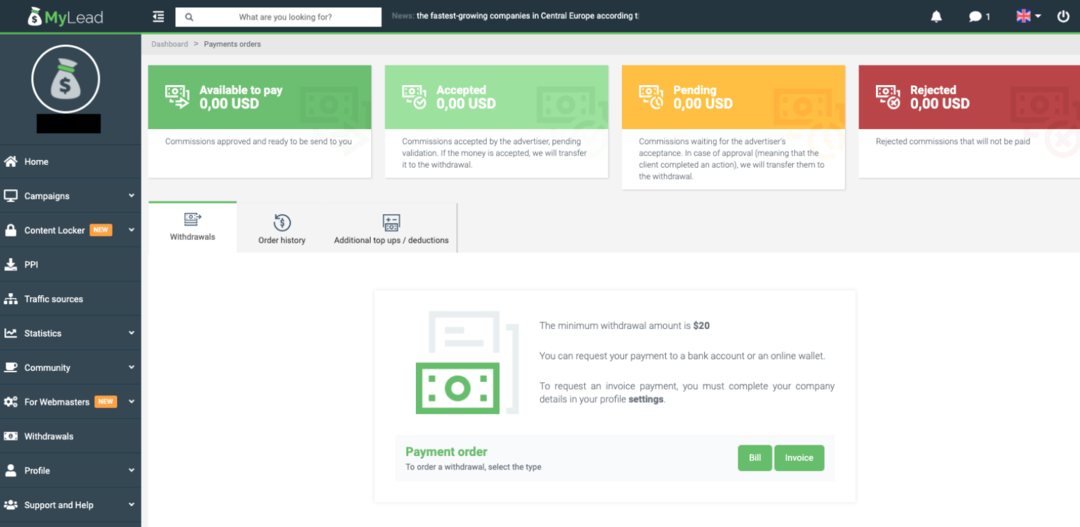 MyLead: Global Affiliate Network and PPI, CPA, CPL, CPS Earning Platform