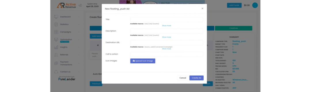 ActiveRevenue: An Advertising Network with Popular Advertising Formats