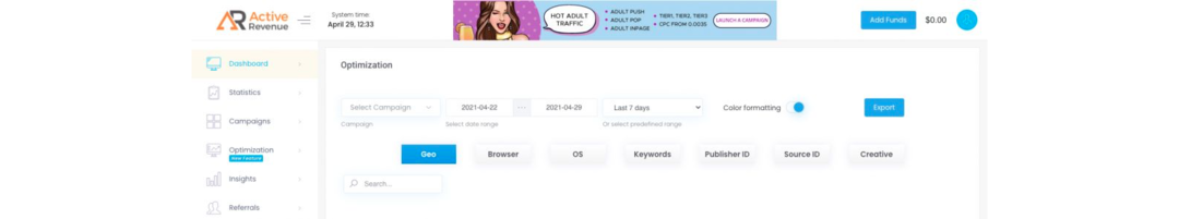 ActiveRevenue: An Advertising Network with Popular Advertising Formats