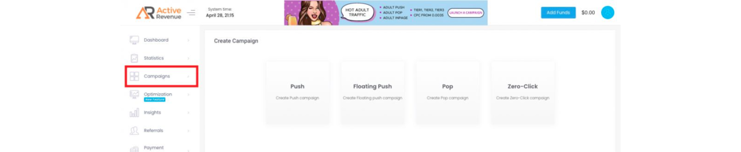 ActiveRevenue: An Advertising Network with Popular Advertising Formats
