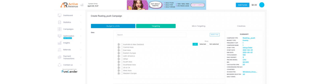 ActiveRevenue: An Advertising Network with Popular Advertising Formats