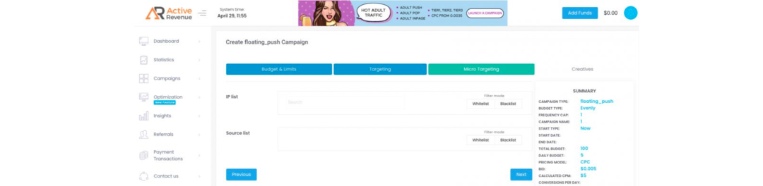 ActiveRevenue: An Advertising Network with Popular Advertising Formats