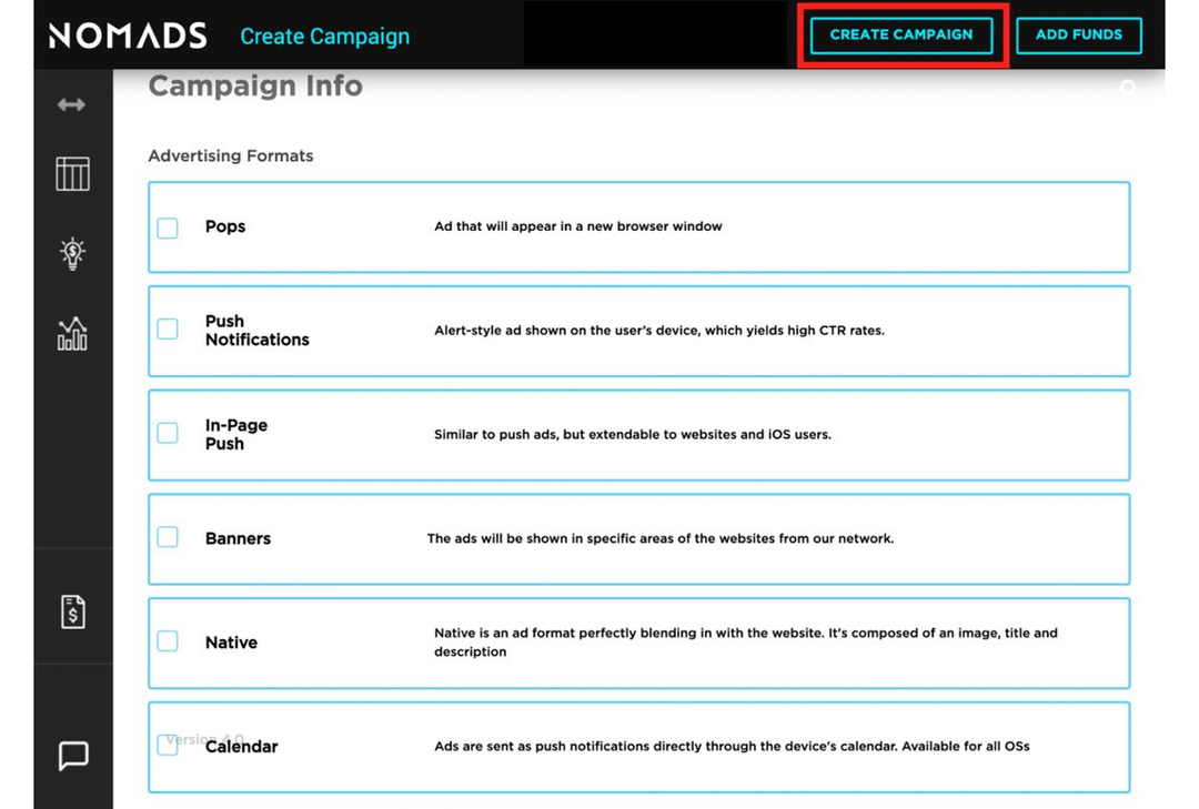 Traffic Nomads: advertising network with a self-service platform
