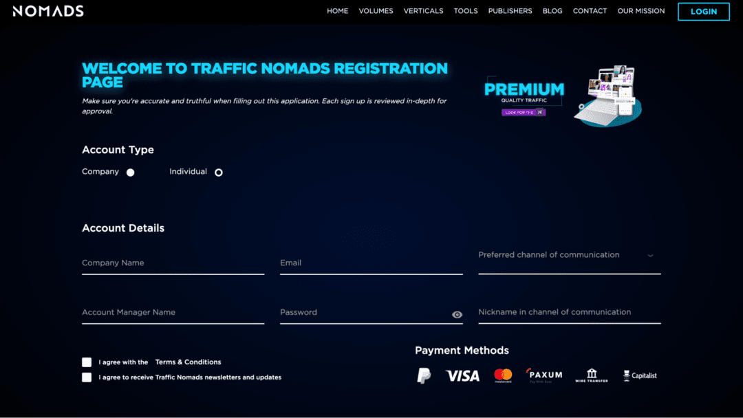 Traffic Nomads: self service ad network with full control of ad campaigns