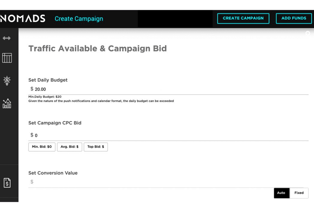Traffic Nomads: self service ad network with full control of ad campaigns