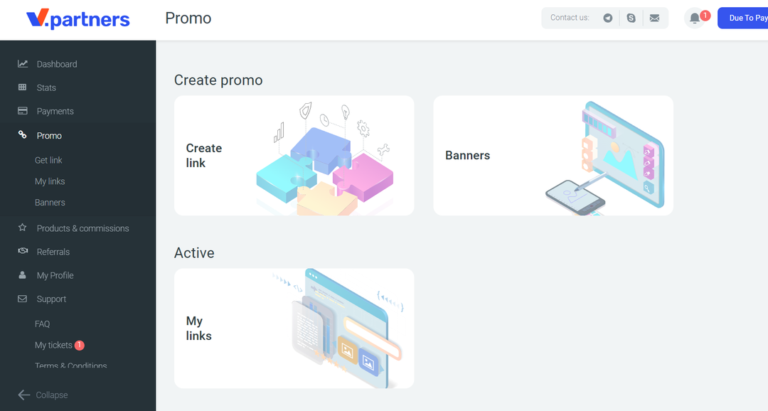 V.Partners direct advertiser of Vulkan Vegas